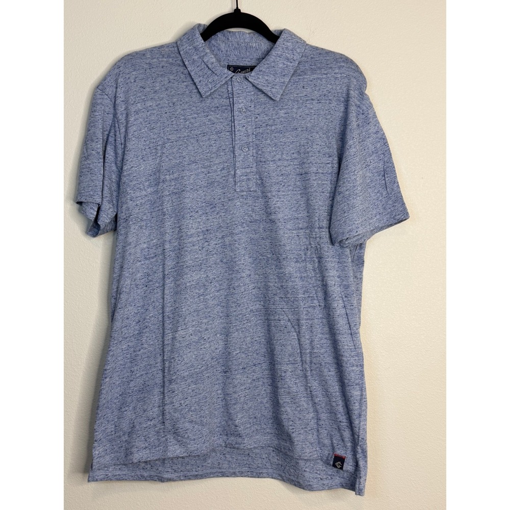 Grayers Men's Blue Heathered Space Dye Short Sleeve Cotton Polo Shirt M
